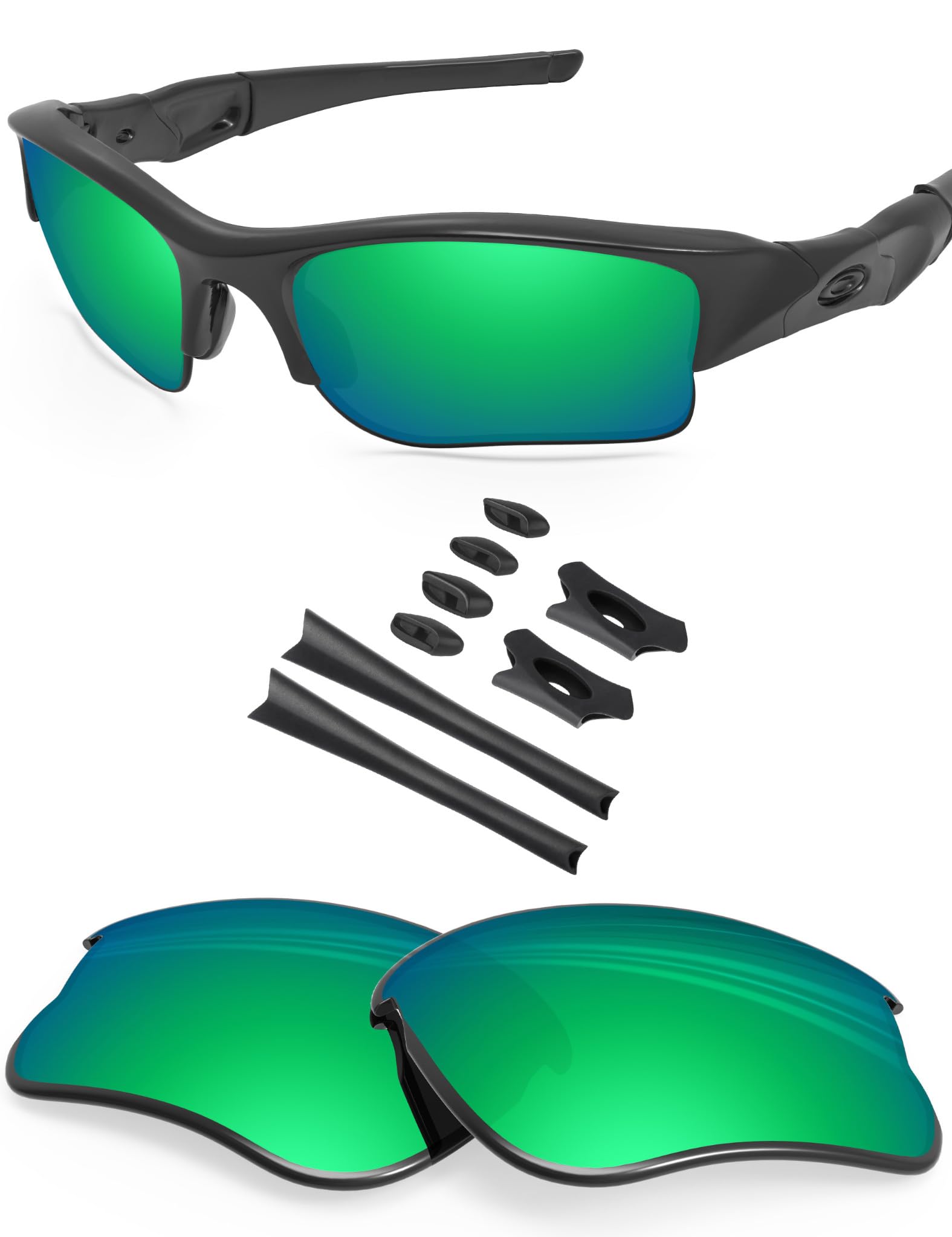 BLAZERBUCK Replacement Lenses &amp; Sock Kit for Oakley Flak Jacket XLJ Sunglass