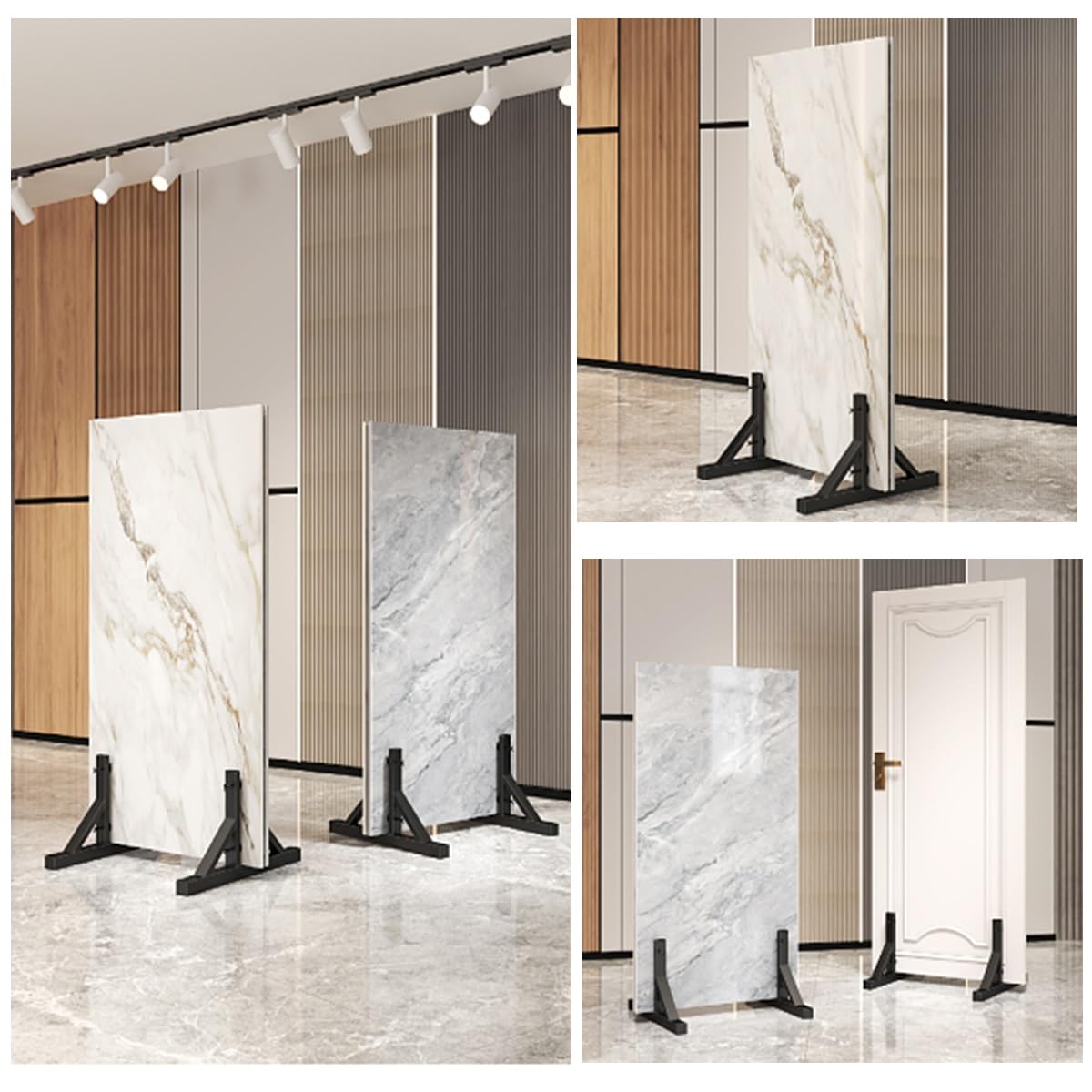 Ceramic Marble Slab Organizer Shelf,Tile Sample Display Stand,Retail Floor Tile Display Rack,for Building Material Samples Trade Show Showrooms Stores Warehouses(50 * 50cm/19.6 * 19.6in)