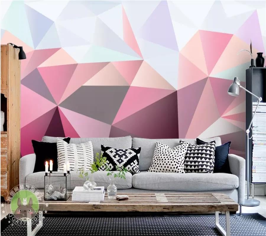 Papier peint 3D autocollant géométrique pour masquer un mur blanc - 3