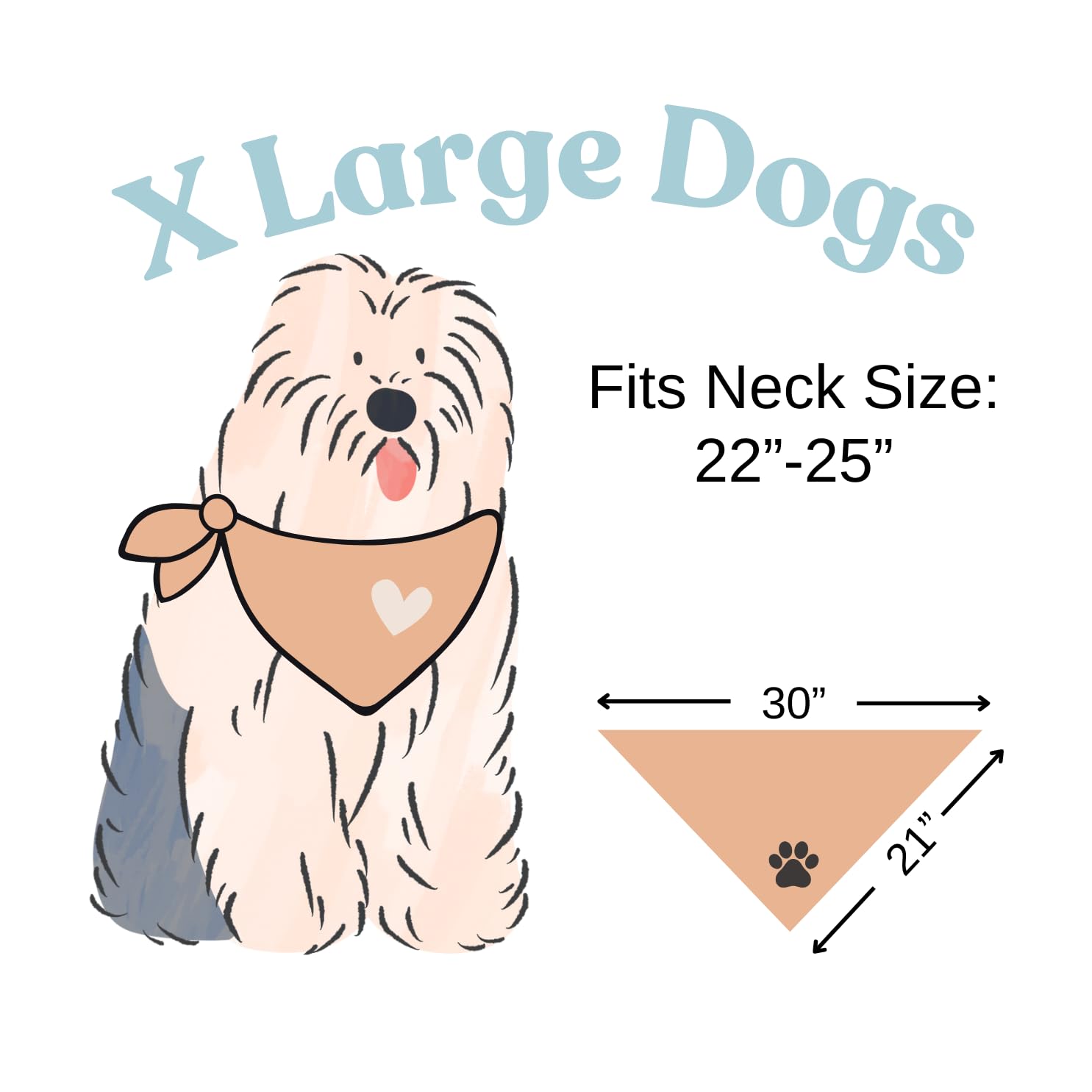 Bandana pour chien Barkday Pawty - Beige - Boho Simple - Taille XL