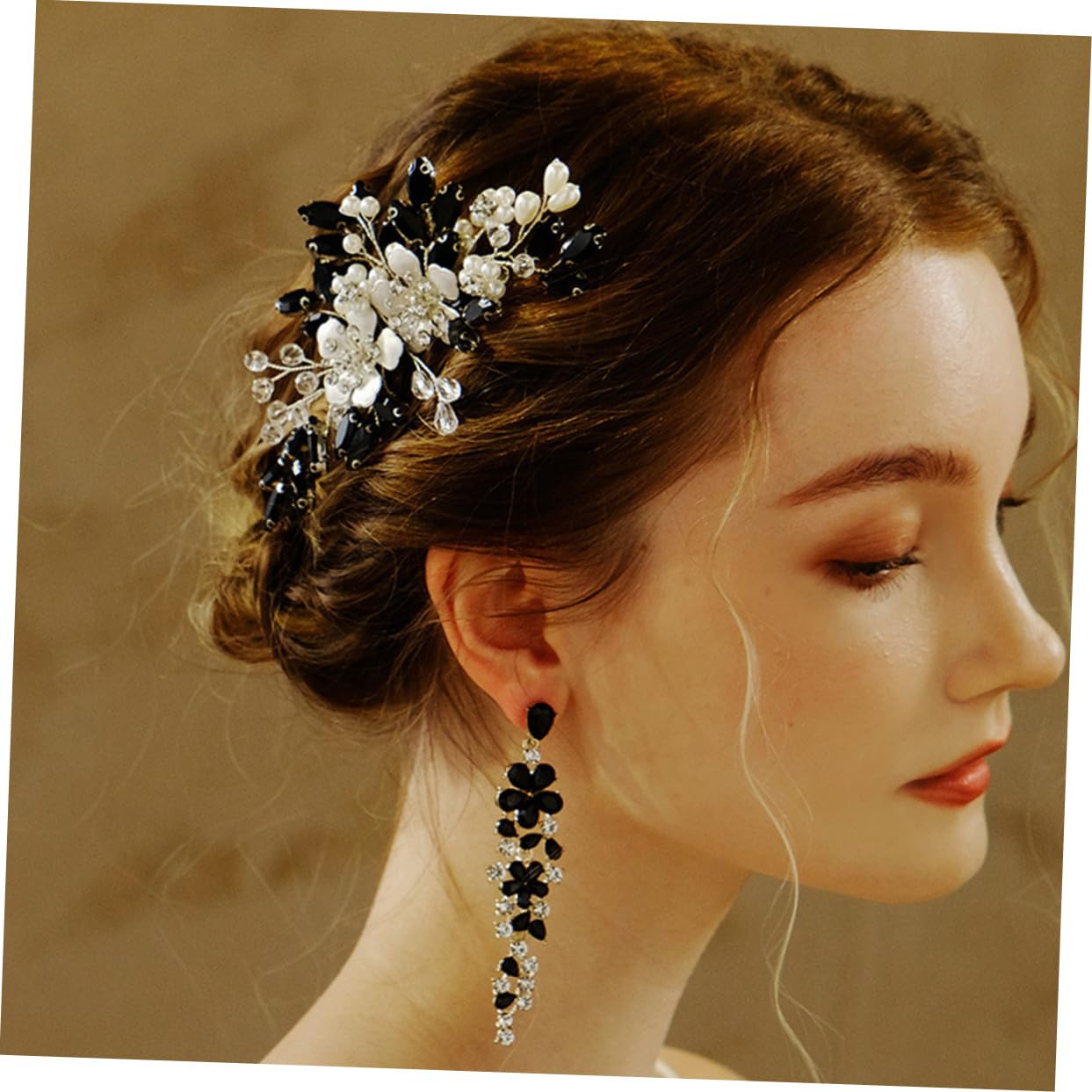 Didiseaon 3 Piezas Peine De Flores De Accesorio De Boda Adorno Para El Pelo De La Boda Decoración Del Cabello Para La Peinetas Para Peine De Pelo Exquisito Pedrería