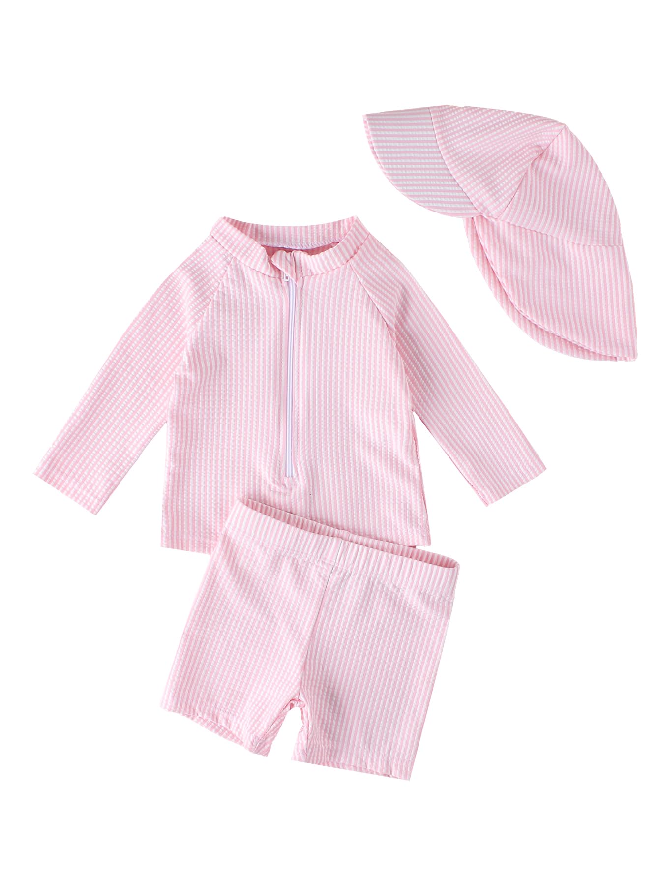 JiAmy Maillot de bain une pièce pour garçons et filles - Protection UV - Avec chapeau de soleil