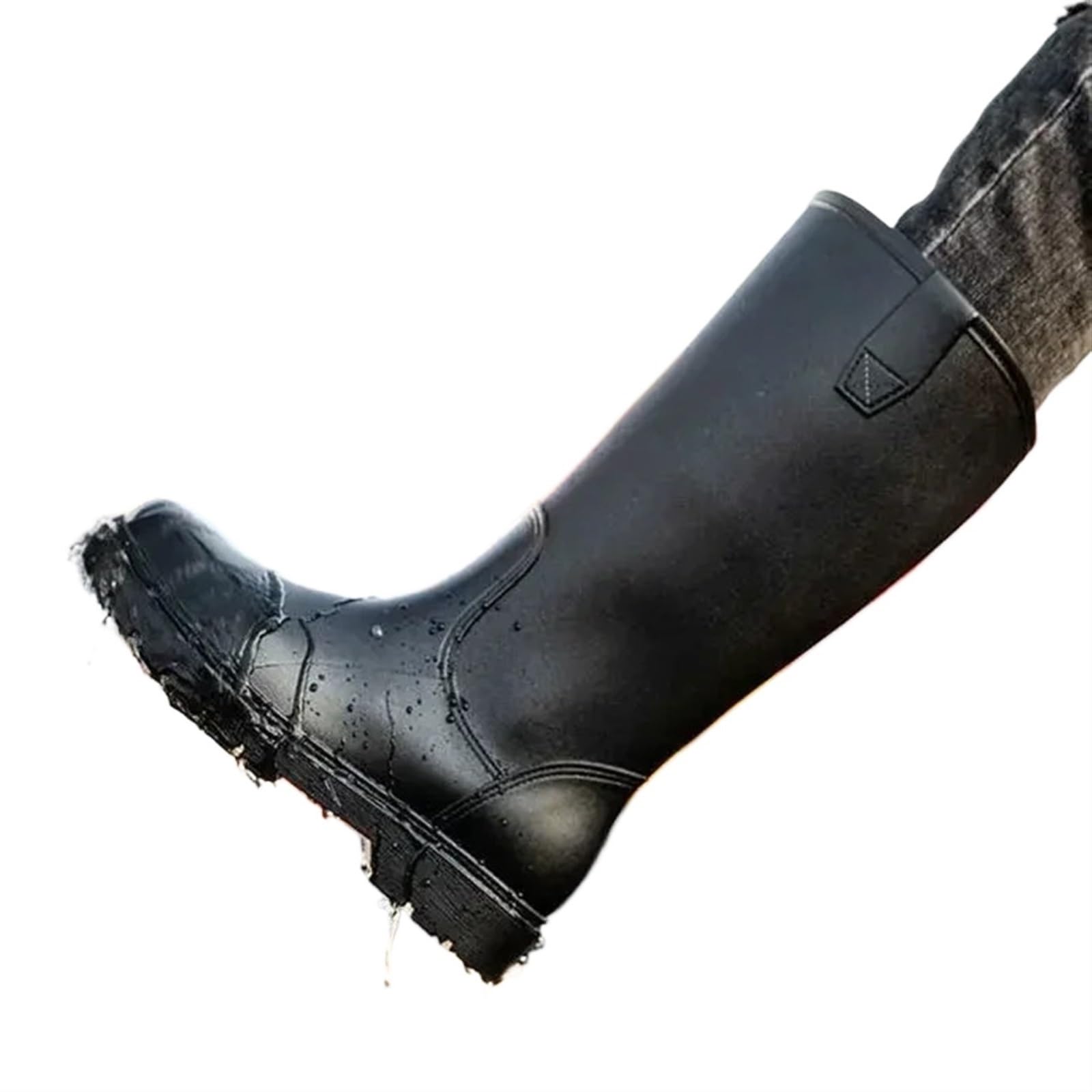 Regenschuhe Herren Herren Regenstiefel Outdoor Gummi Männliche Schuhe Galoschen for die Stadt Niedrigen Absatz Wasserdicht Beständig(Black Shoes,43)
