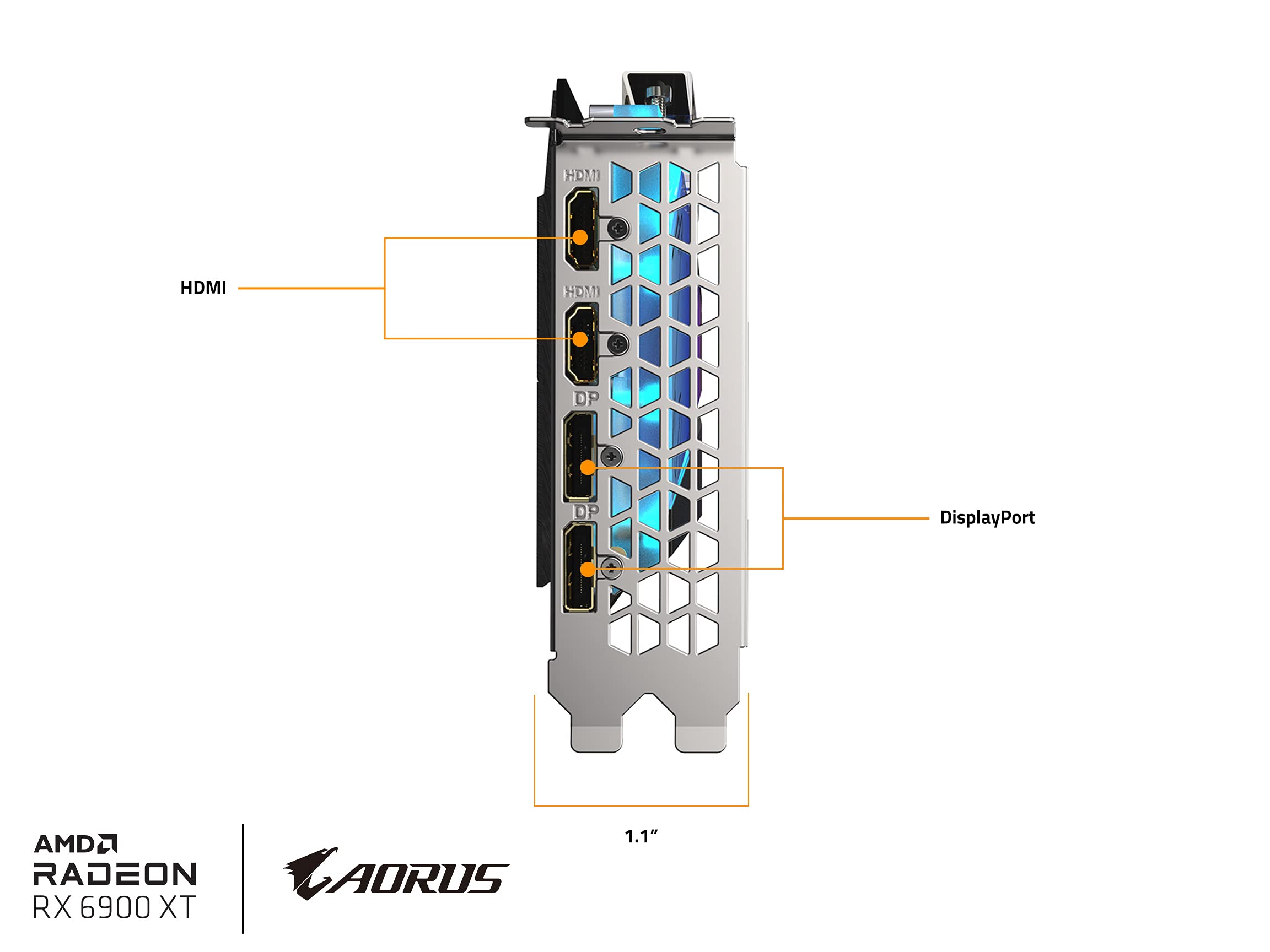 Gigabyte Tarjeta gráfica Aorus Radeon RX 6900 XT Xtreme Waterforce WB 16G, Sistema de refrigeración de Bloque de Agua WATERFORCE, 16 GB 256 bits GDDR6, GV-R69XTAORUSX WB-16GD Tarjeta de Video