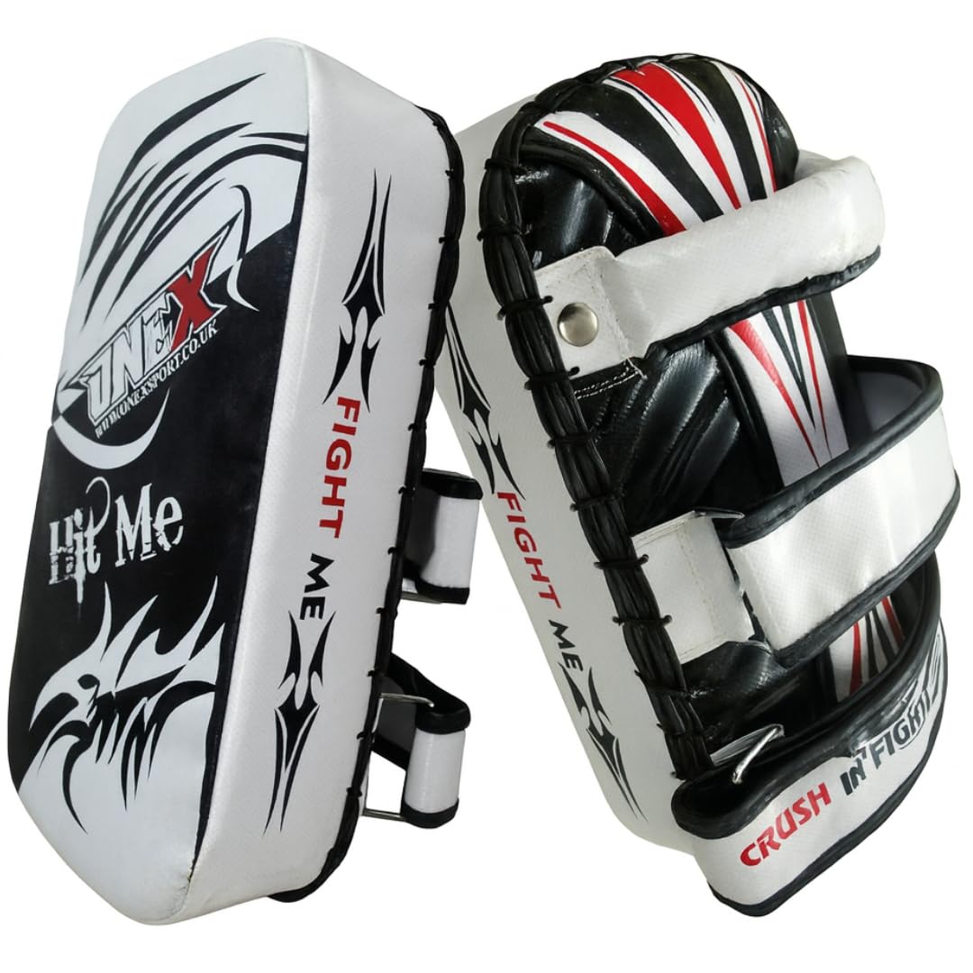 ONEX Muay Thai Pad - Martial arts kick shield Hook & Jab for kickboxing training to practice powerful kicks punches and strikes