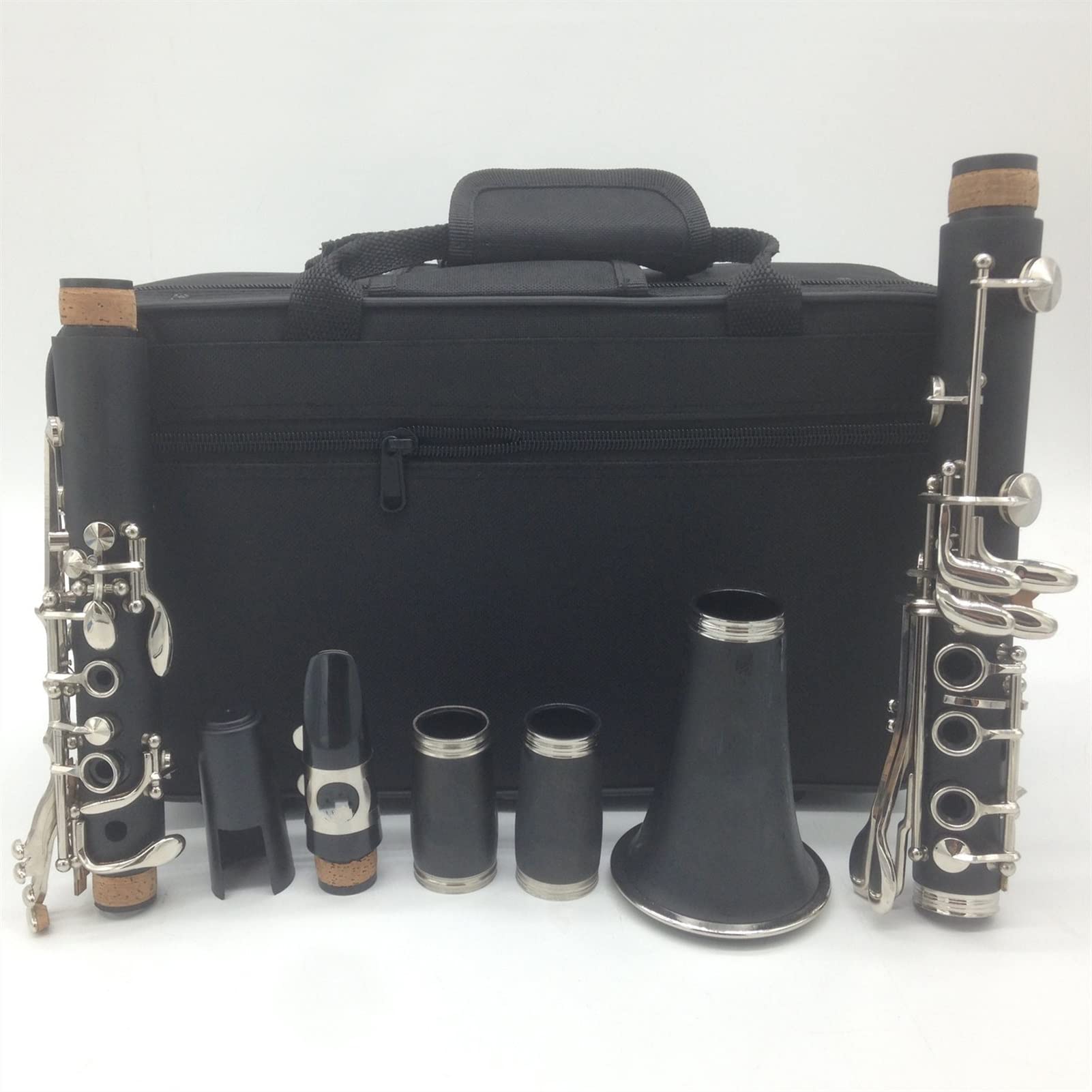 BB Clarinetto Bakelite Clarinetti Nichel Silver Silver Key Strumenti Musicali Caso Bocchino Reeds (Color : Ebony)