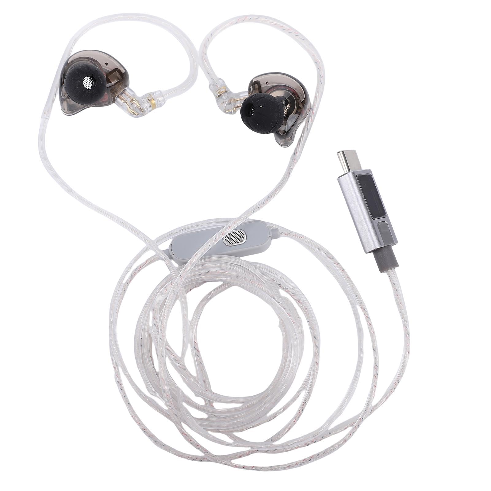 Luocute Auricolari da Gioco USB C, Auricolari Cablati HiFi con Cavo Staccabile a 2 Pin Microfono Integrato, Driver Ibridi 1BA+1DD Nelle Orecchie Cuffie per Smartphone Tablet