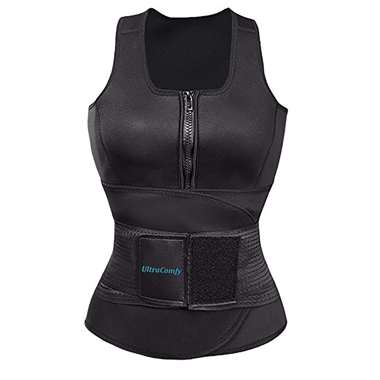 Taillentrainer, Schweißweste, Korsett für Gewichtsverlust, Taillen-Trimmer - Schwarz - XXXXX-Large