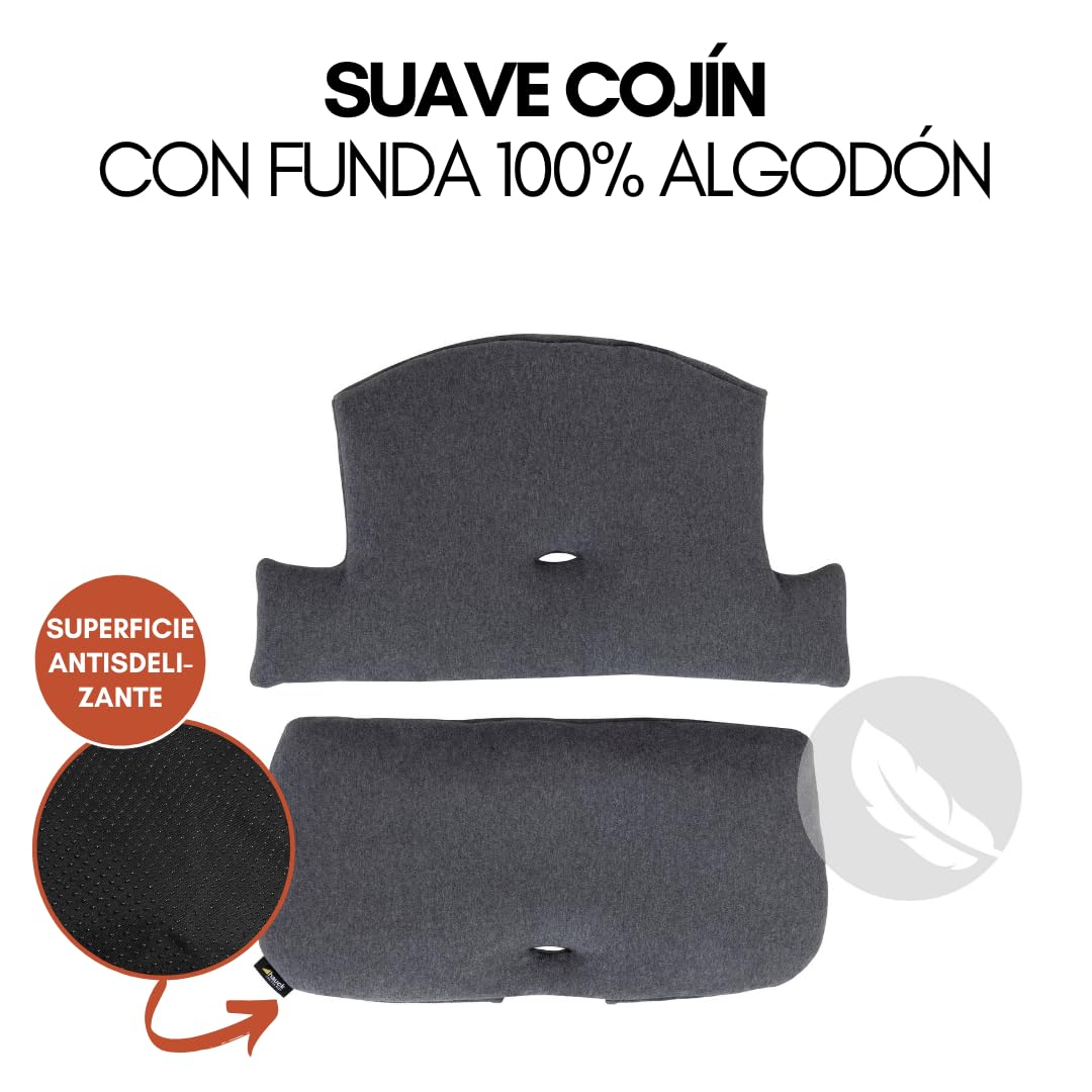 hauck Set de Silla de Madera para Niños Alpha Plus, Bandeja de Juego Play Tray, Juguete para la Trona y Cojín de 2 Piezas, Tronas de Bebe Evolutiva desde 6 Meses - Natural