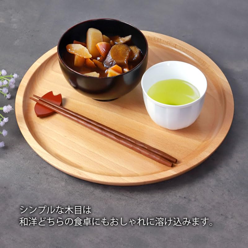 Amazon｜紀州塗り くりぬき 丸盆 トレー 木製 厚型 白木 30cm 10寸