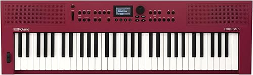 Roland GO:KEYS 3 Music Creation Keyboard | 61-Note Keyboard | Built-In Stereo Speakers | Bluetooth Audio/MIDI Support for Music Streaming - Dark Red