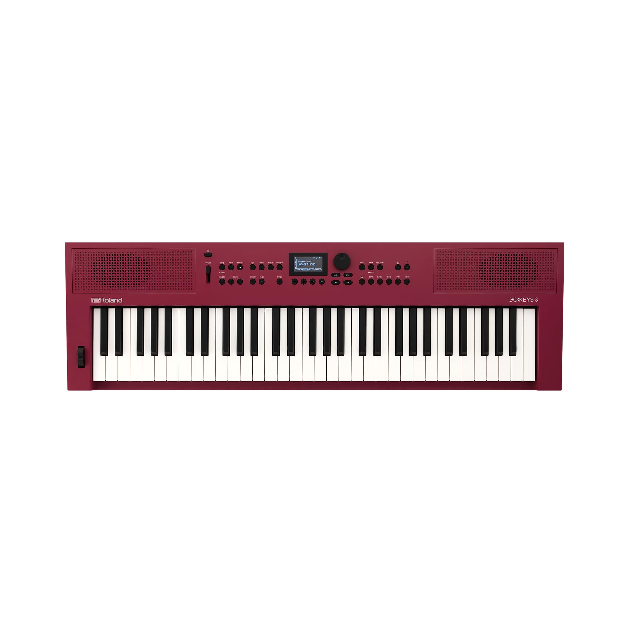 Roland ローランド 電子キーボード GOKEYS3-RD 61鍵盤 Bluetooth機能 アプリ 録音 リミックス 自動伴奏 初心者 弾き語り 練習 軽量 1000種類以上の音色 ダークレッド 赤