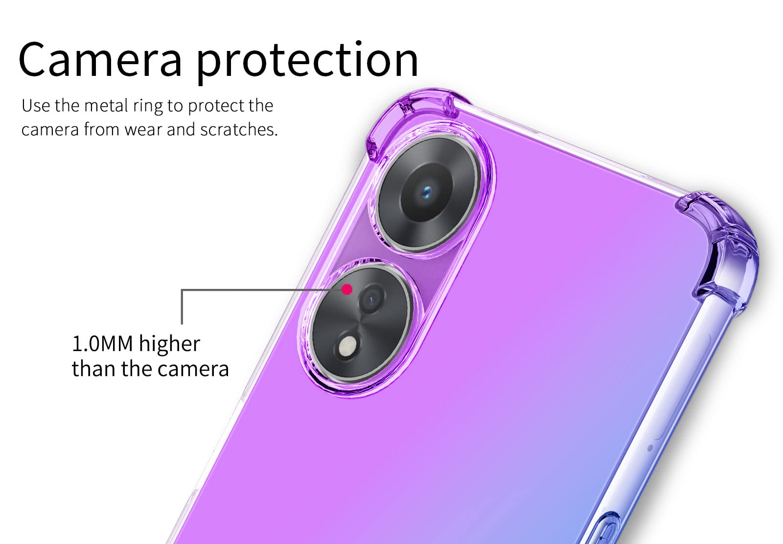 WOBURN TPU Sfumato Cover per Oppo A78 5G Case, Custodia in Morbida Silicone TPU Anti-Graffio Antiurto Protettiva Shell Bumper (Rosa Verde