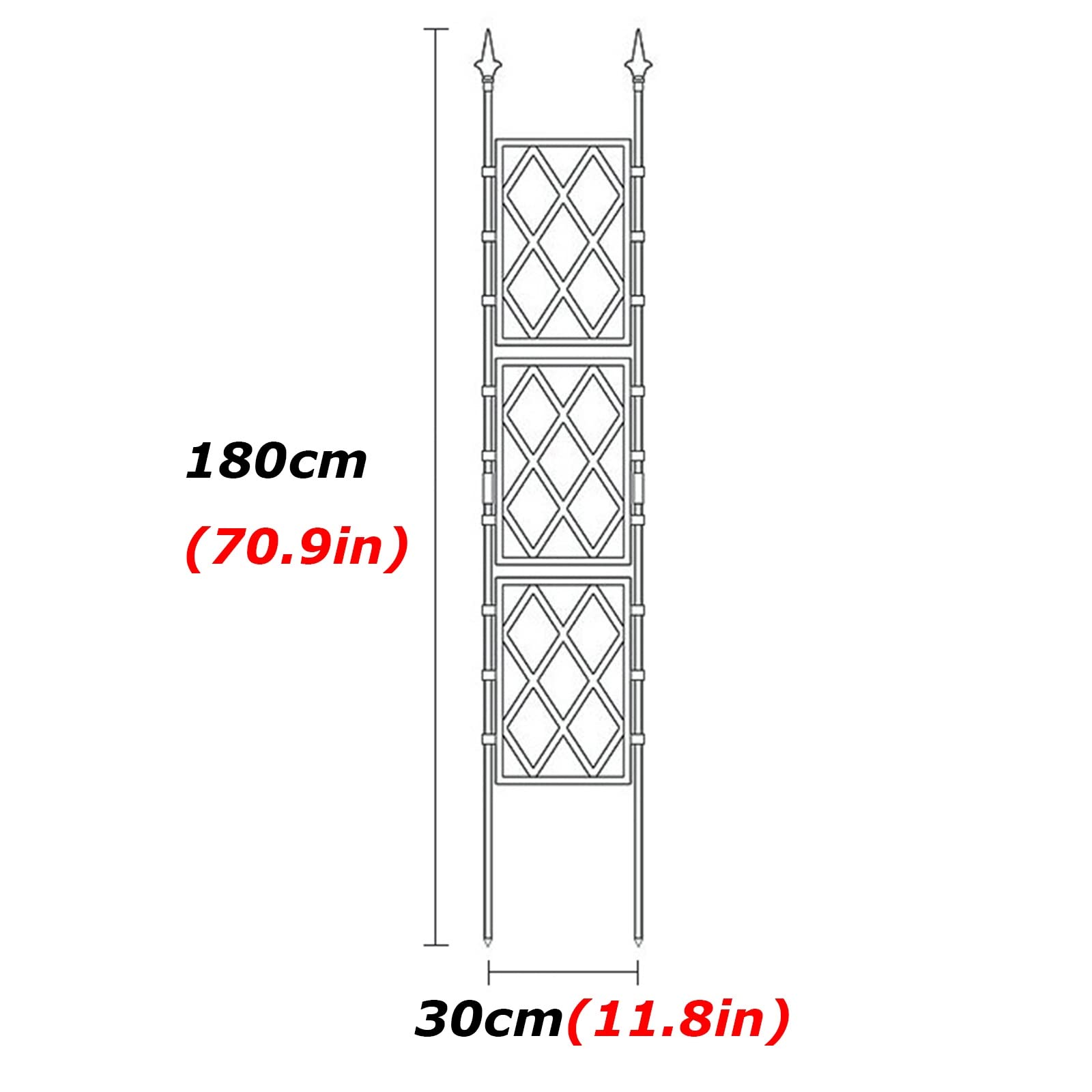 Ogród zewnętrzny metalowy płot do roślin pnących wsparcie dla roślin doniczkowych rura stalowa powlekana PE patio dekoracyjna dekoracja ścienna 57 x 220 cm idealna dla miłośników roślin i ogrodników