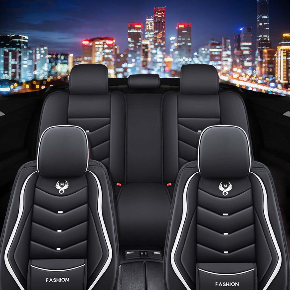 Car Seat Cover for Cadillac ATS 2013-2019 Waterproof and Dustproof Faux Leather Airbag Compatible Cushion Protectors Guards Car — view 3