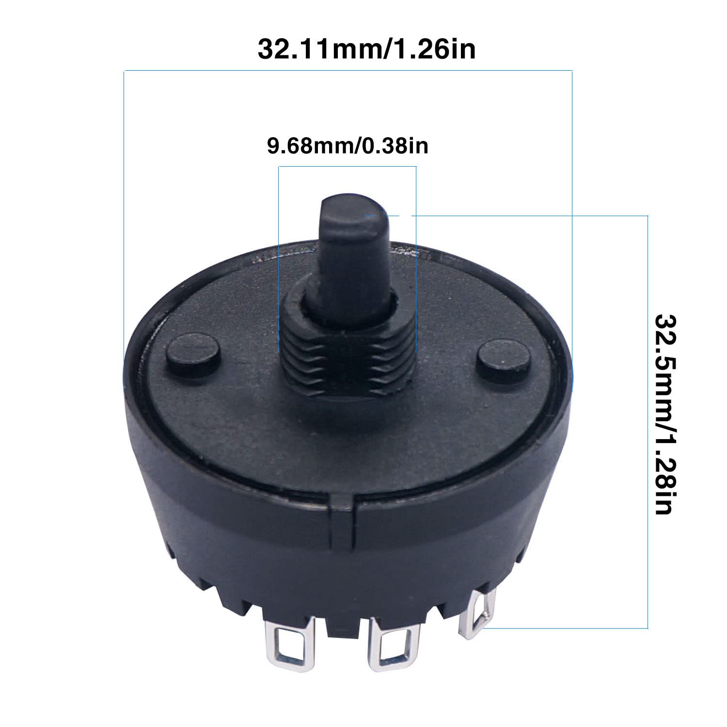 Dayton Non-Illuminated Selector Switch, Size: 22mm, Position: 2, Action: Maintained/Maintained