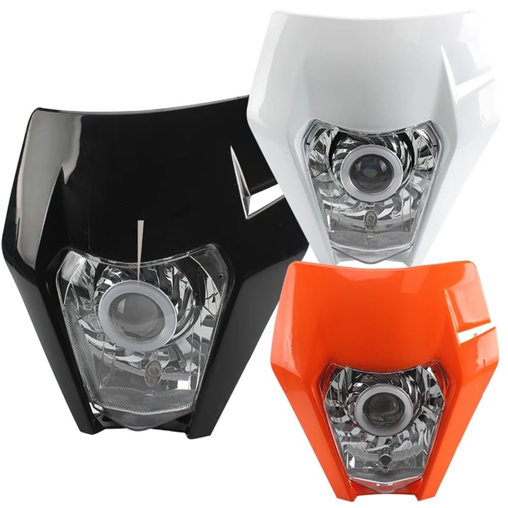 Faro delantero de motocicleta compatible con placa de faro LED KTM EXC XC SX EXCF XCW SXF 125 a 500 2018-2023 Supermoto Motocross Headlam(Black)
