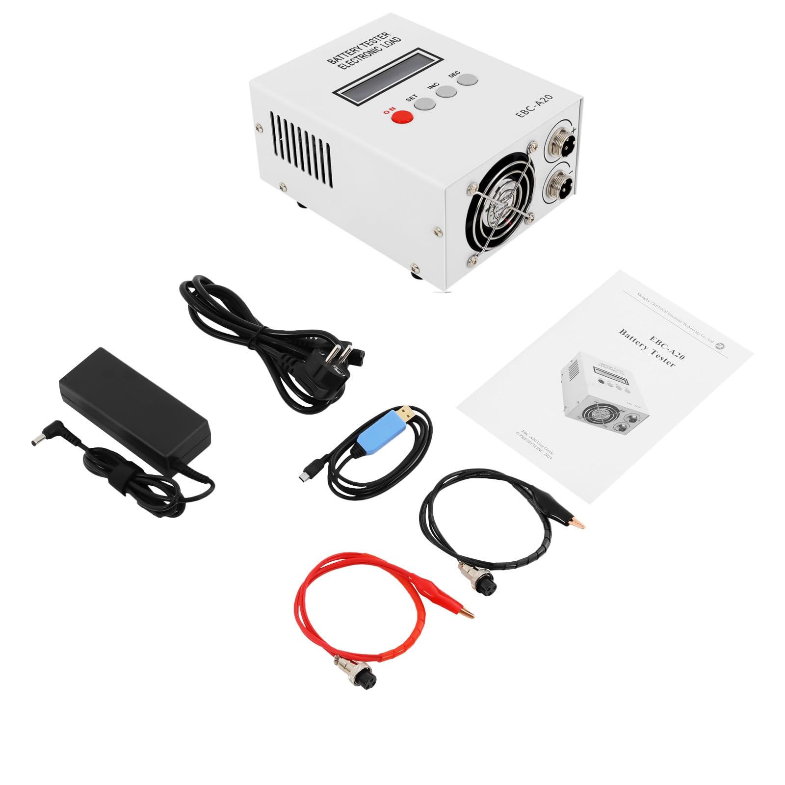 Batterie Kapazitätstester EBC-A20 Hochpräziser Batteriekapazitätstester mit Lade/Entlade-Funktion Profi Kapazität Tester 5A Ladung 20A Entladung 85W 4-Draht-Prüfung & LCD für Lithium/PB-Batterien