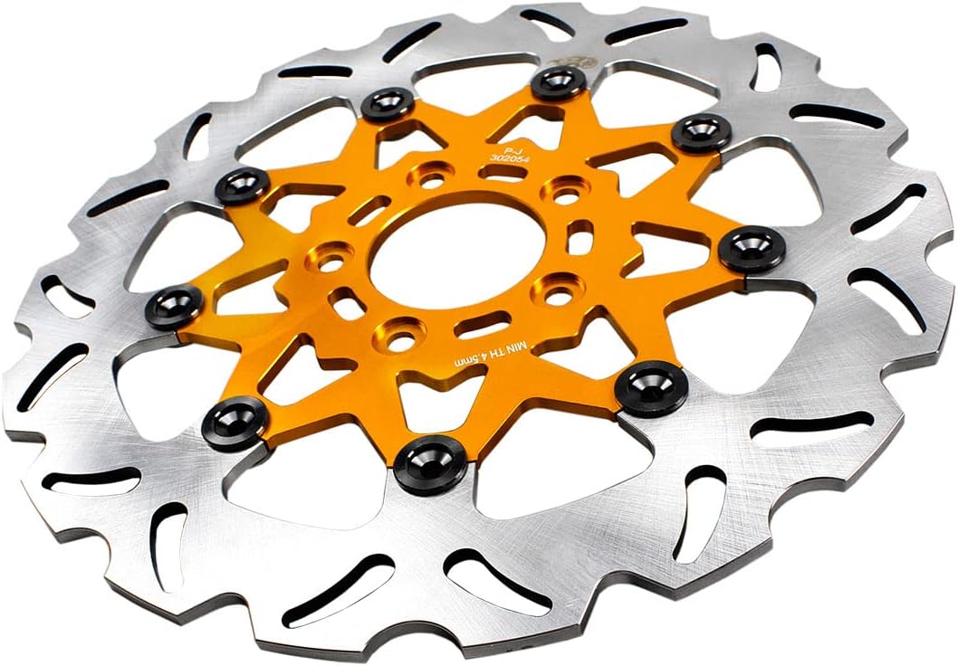 POWER JAMES 11.8" Golden Floating Front Brake Rotor for Harley Softail Dyna XL Touring Motorcycle