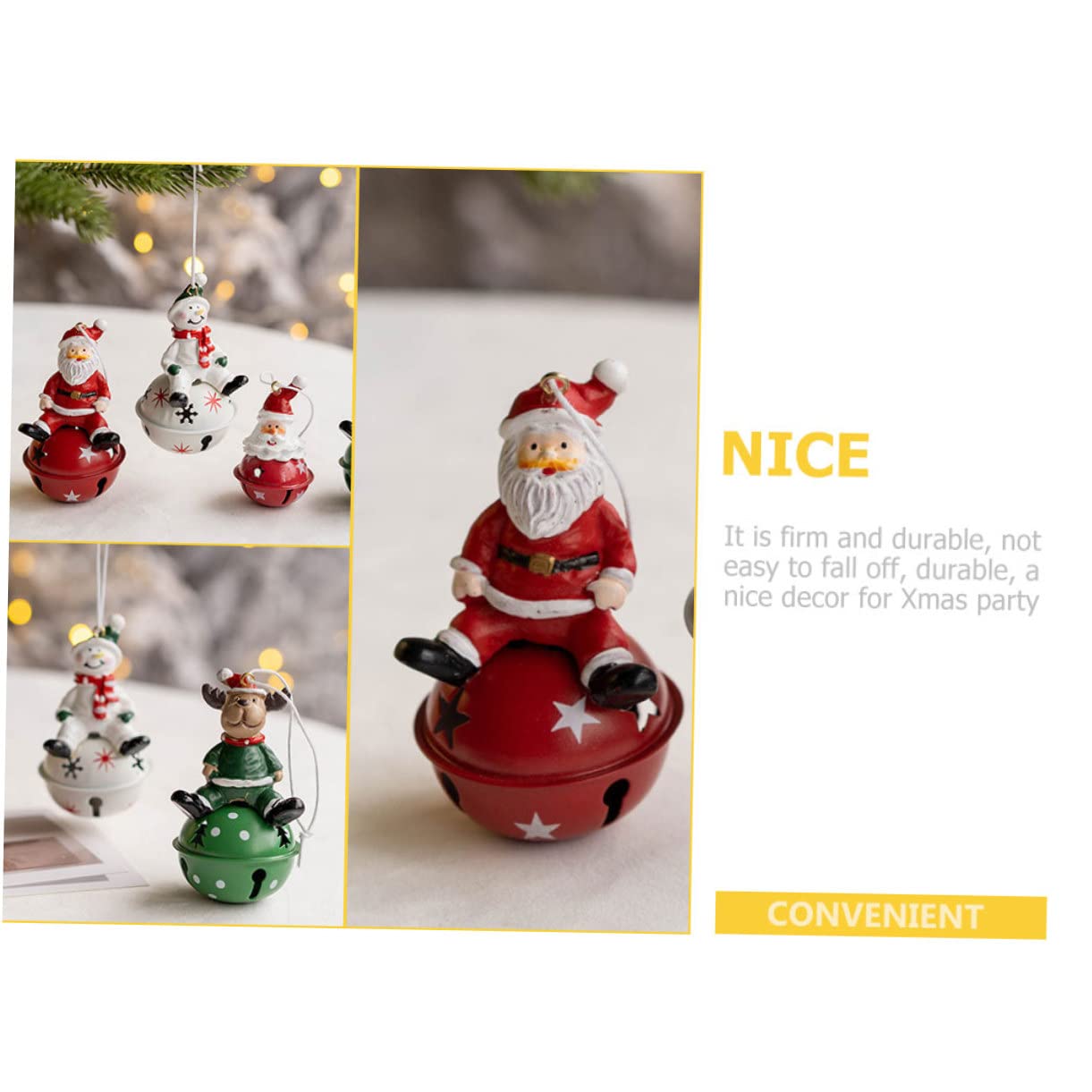 12 Pz Ciondolo Campana Di Natale Campane Di Slitta Di Natale Ornamento Di Addobbi Natalizi Pendenti Dell'albero Di Campana Di Pendente Ferro Battuto PRETYZOOM