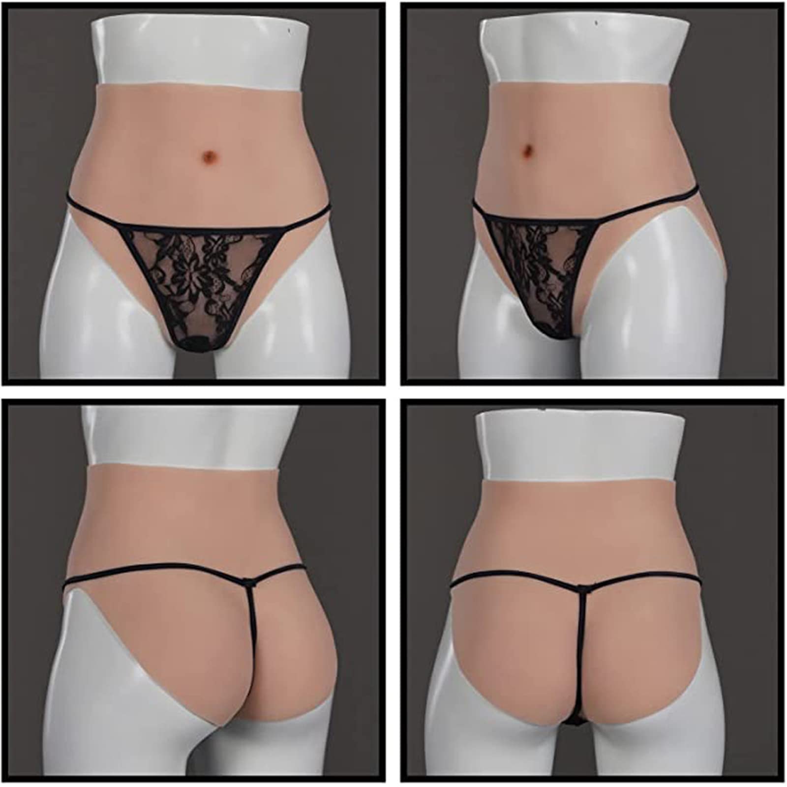 XSWL Silikon Gefälschte Vagina Hiding Gaff Boxershorts Realistische Sissy Höschen für Transgender Crossdressing Drag Queen Cosplay