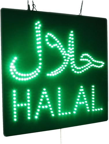 Letrero Halal en árabe e inglés, señalización de TOPKING Signage, LED Neon Open, Tienda, Ventana, Tienda, Negocios, Pantalla, Gran Regalo de Apertura