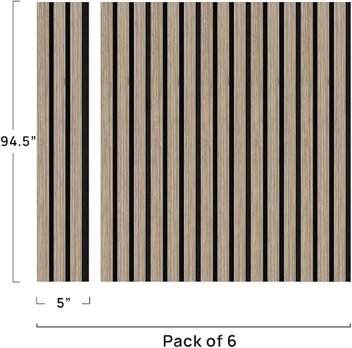 Miniatura 2 de CONCORD WALLCOVERINGS  Paneles acústicos de pared con listones 3D, chapas de madera absorbentes de sonido para reducción de ruido e insonorización,