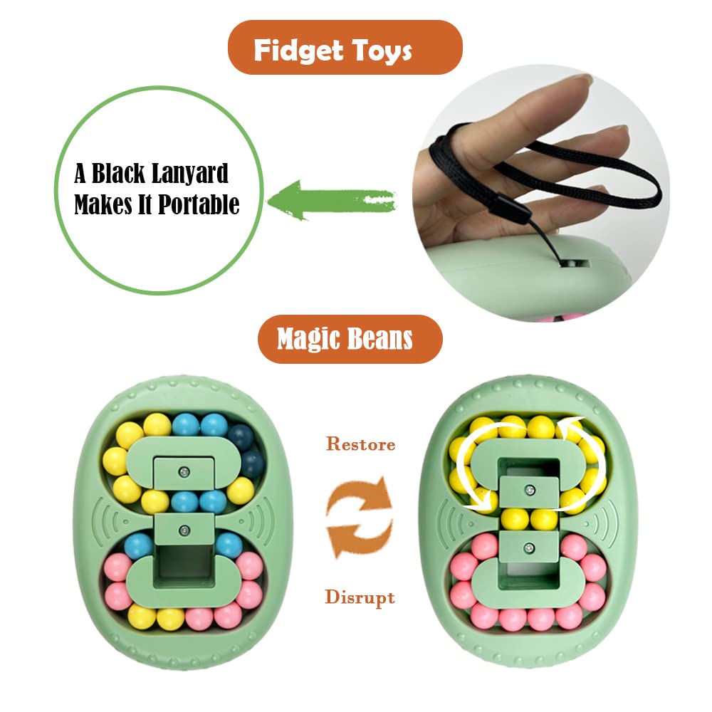 Magic Bean obracająca się kostka, fidget toy, zabawa zręcznościowa dla dzieci, poprawia myślenie logiczne i umiejętności praktyczne, prezent urodzinowy