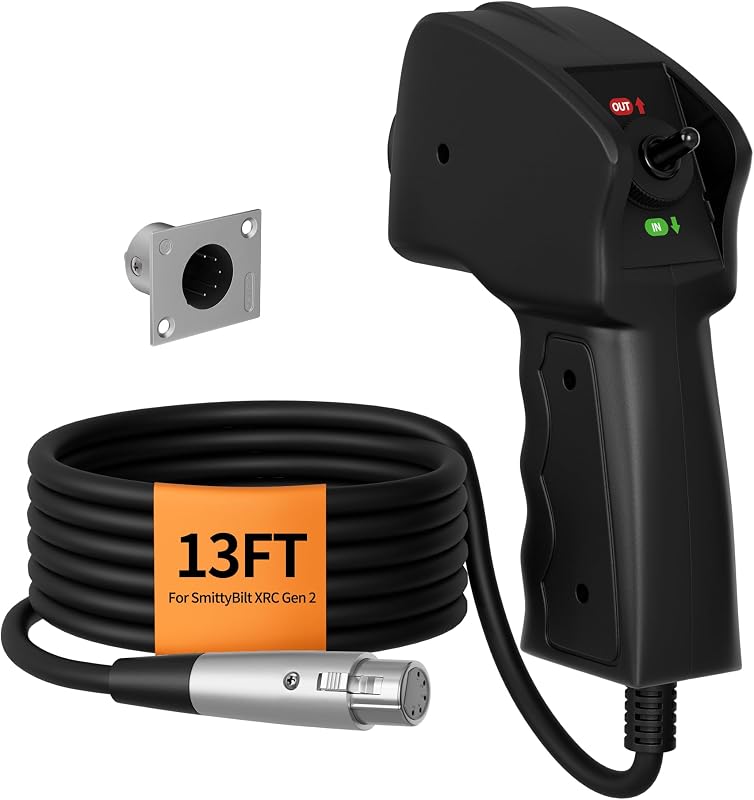 DAIERTEK SB97495-50 Winch Remote Control Replacement with Socket Connector | Wired Winch Remote Controller Replacement for Smittybilt XRC Gen2 & X2O Gen2 Winches, 5-Pin Plug and Play with Repair Socket