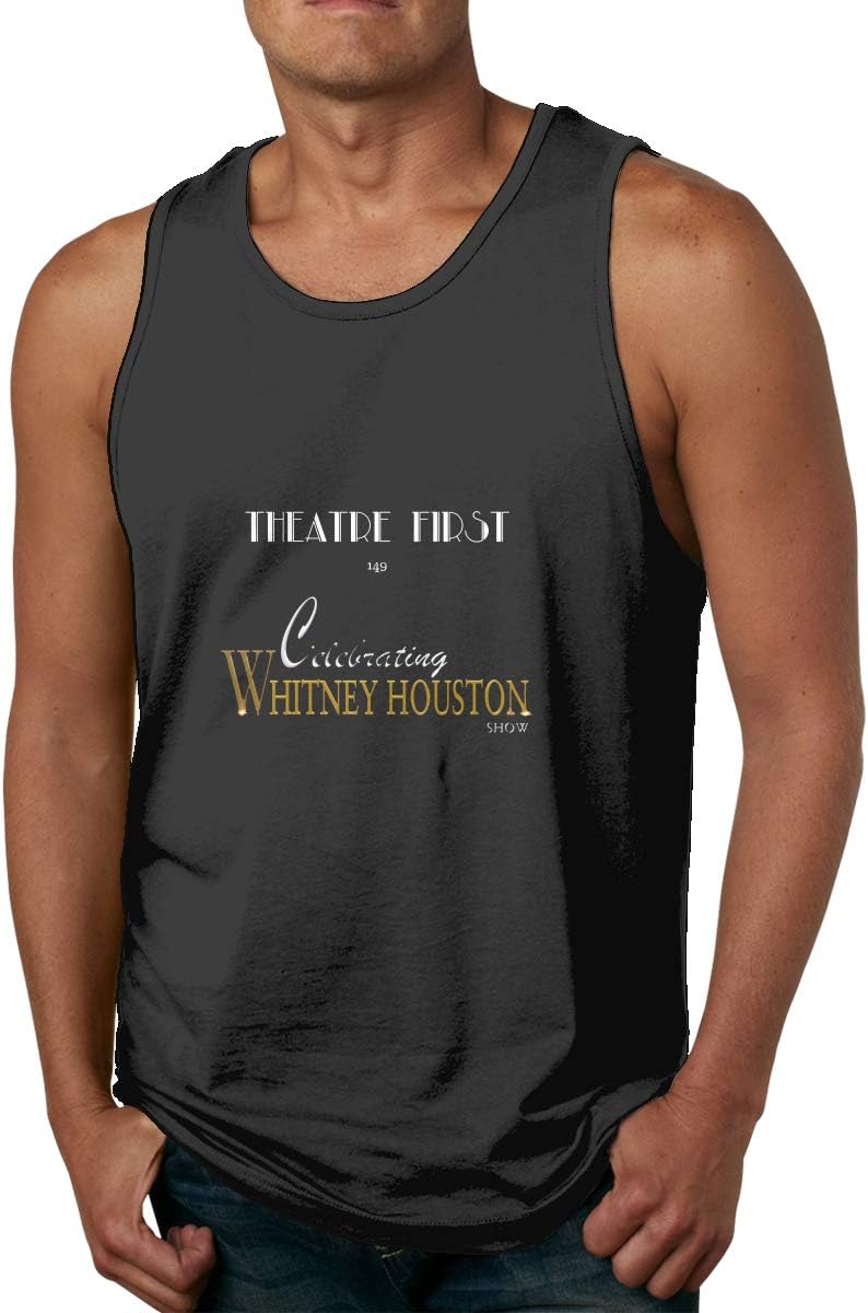 Whitney Houston Mens 3D Print Tank Tops Summer Casual Work Out Sleeveless Graphics Tees Sport Gym Shirt Black