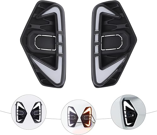 Miniatura 4 de Para 2021 2022Nissan Navara NP300 LED DRL luces de circulación diurna con luz antiniebla de señal de giro 1 par izquierdo+carcasa negra derecha