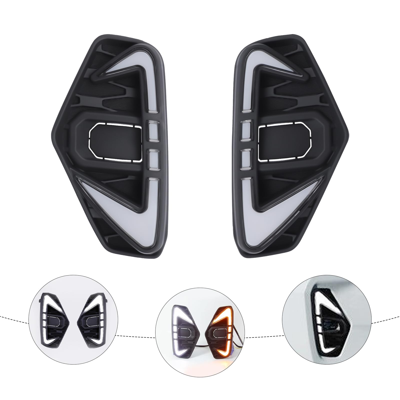 LED Fog Light DRL Daytime Running Lights For Nissan Navara Np300 2021-2022 Replacement Black Housing Clear Lens