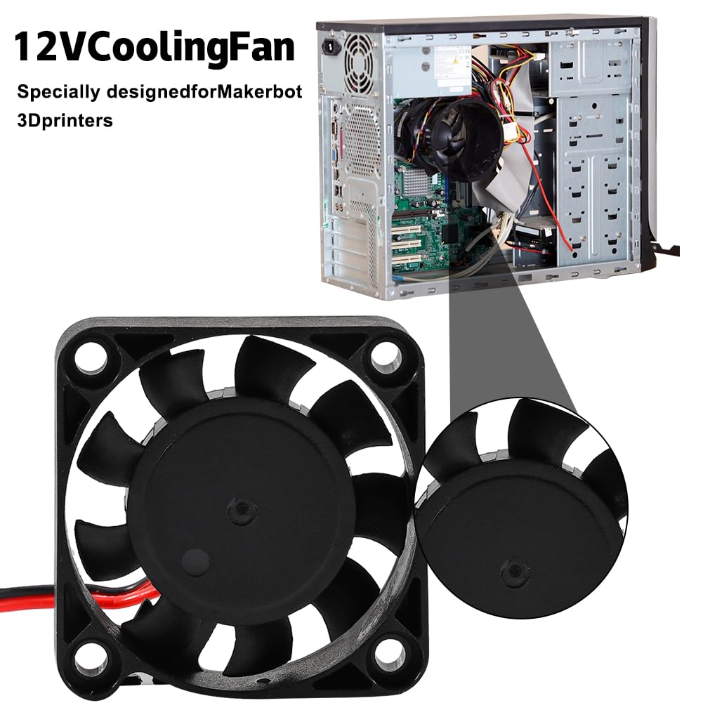 6 sztuk wentylatorów 40 mm DC 12 V, 4010 cichy wentylator 40 x 40 x 10 mm z kablami do DVR małych urządzeń gospodarstwa domowego i zamiennych drukarek 3D, wentylator radiatora