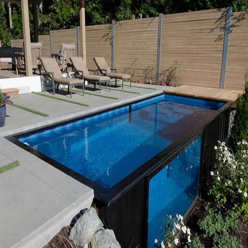 Piscina contenedor, piscina montada, piscina modular, piscina prefabricada, para patio trasero, jardín, patio, azotea, terraza, balcón, patio