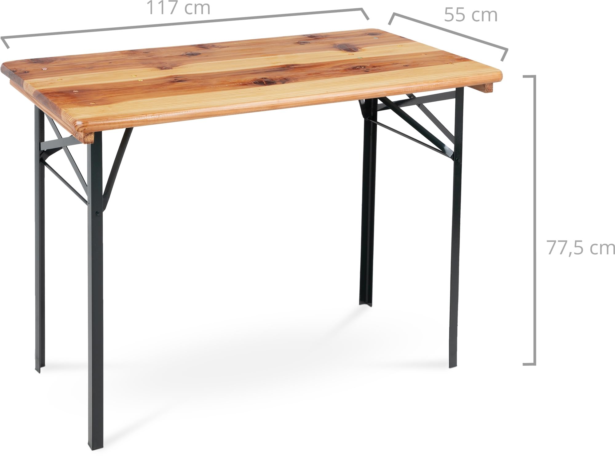 Stagecaptain BBT-117 Hirschgarten Table de Jardin 117 cm - Table de Brasserie Pliable Robuste