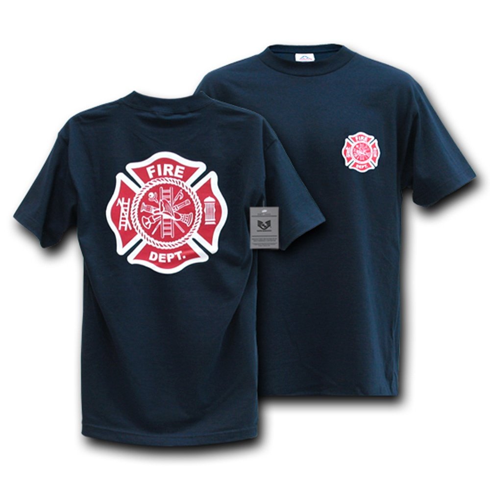 Rapiddominance Fire Department Law Enforcement Tee, Navy, Large