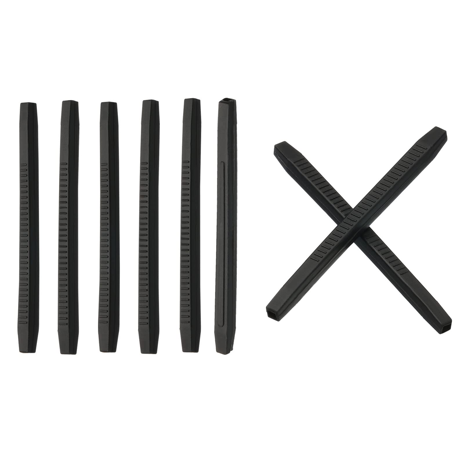 PATIKIL Glasses End Tips, 4 Pairs Eyeglass Anti Slip Ear Sock Pieces Tube Sleeve Soft Silicone Replacement Temple for Square Thin Metal Eyeglass Legs, Black-5