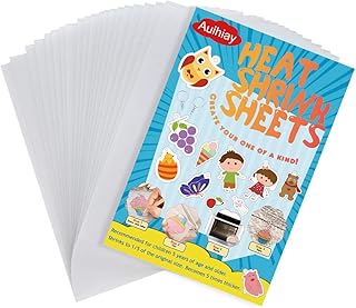 Auihiay 20 Pieces Sanded Shrink Plastic Sheets, Shrink Films Papers for Kids Creative Craft, 5.7 x 7.9 inch / 14.5 x 20 cm