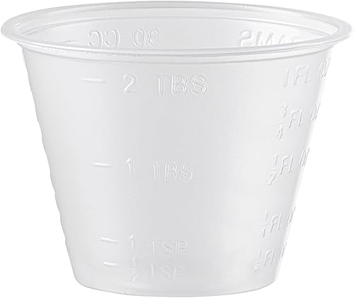 Miniatura 7 de GUSTO Taza medidora desechable de plástico para medicamentos líquidos, epoxi y píldoras (anteriormente paquete cómodo)