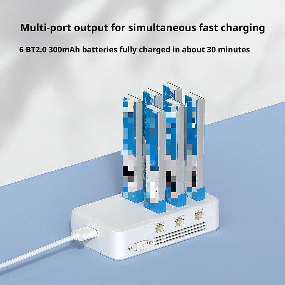 Chargeur de batterie 6 ports 1S compatible avec les drones BETAFPV, pour prise en charge du port PH2.0/BT2.0, charge rapide et gestion de la batterie