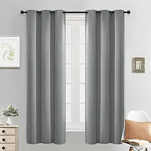 Yakamok Dove Grey Room Darking 63 Inch Length 2 Panel Sets for Livingroom Dining Room Darkening Thermal Insulated Bay Window Hotel Modern Elegant Black Out Sunblock Curtins/Bedroom,38 x 63 Inches