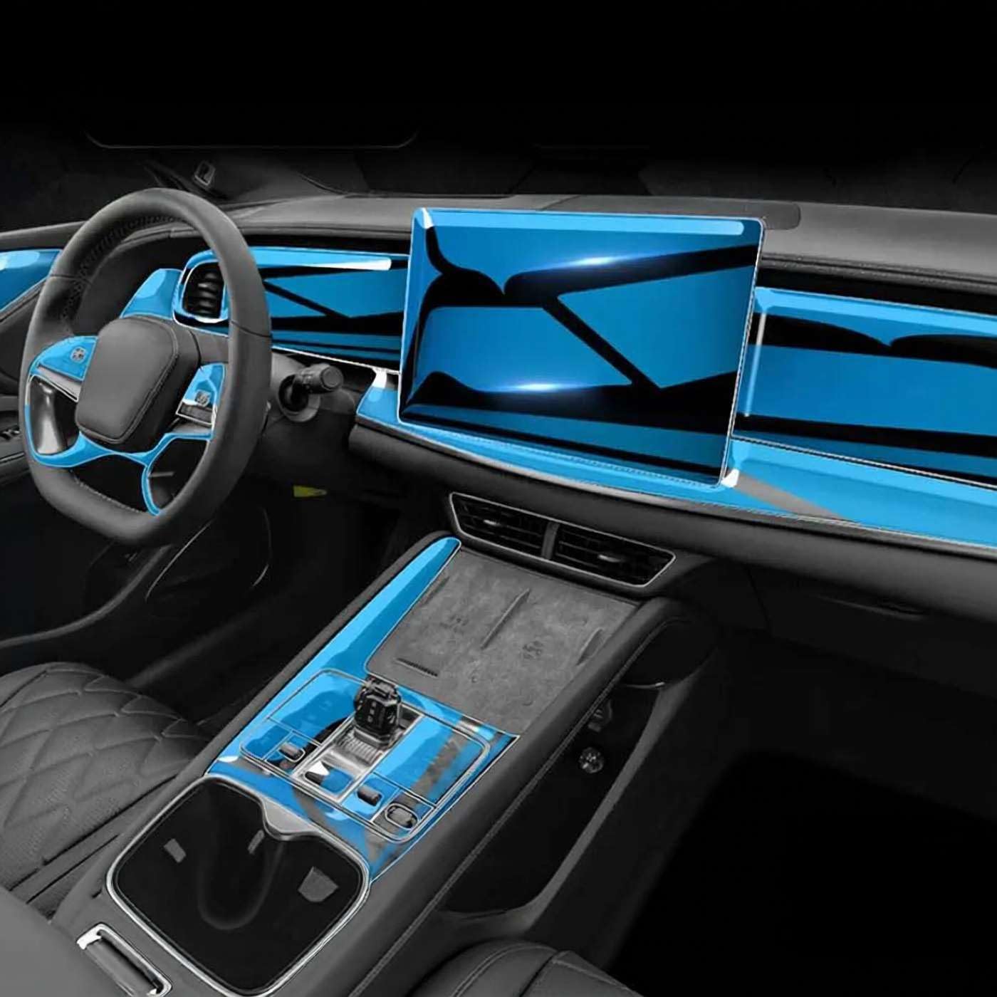 Car Interior Center Console Media Dashboard Navigation TPU Protector Film, for BYD Sealion 7 Electric 2024 Anti-Scratch
