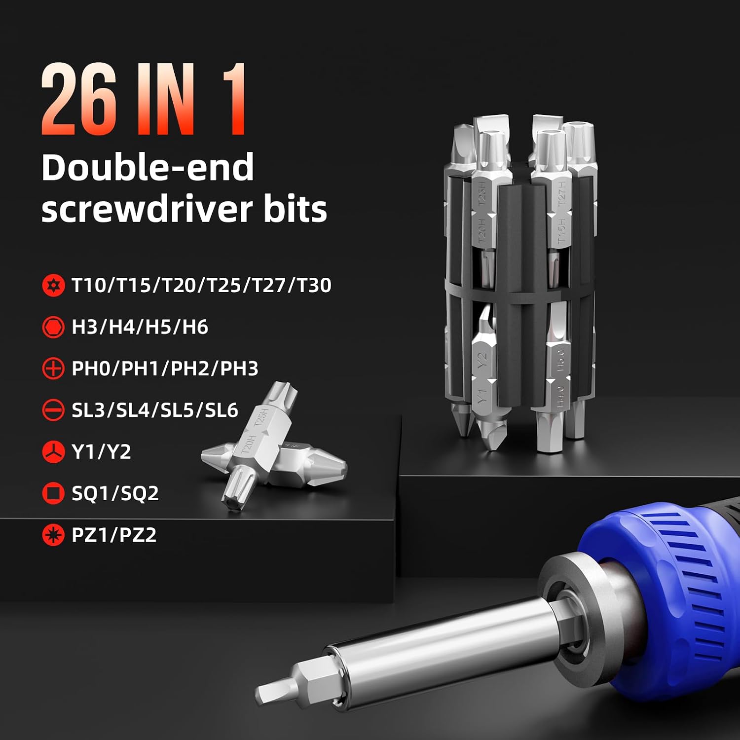 SHARDEN Multi ScrewDriver Set 26 in 1 All in One Adjustable Screw Driver image 2