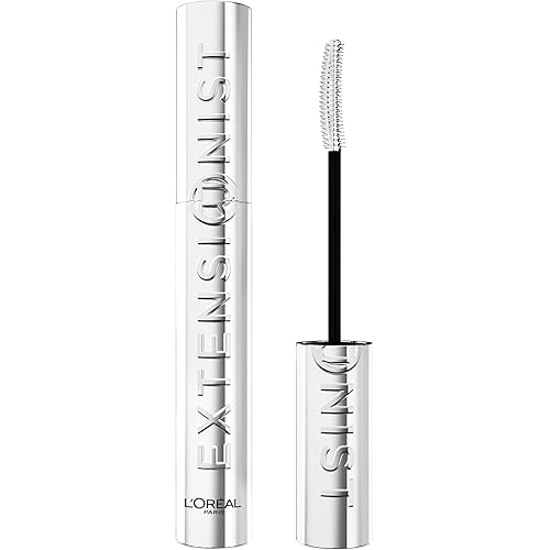 L'Oreal Paris Extensionist Mascara, Lengthening, Volumizing, and Curling Formula For a Lash Extension Eye Makeup Look, Washable True Brown