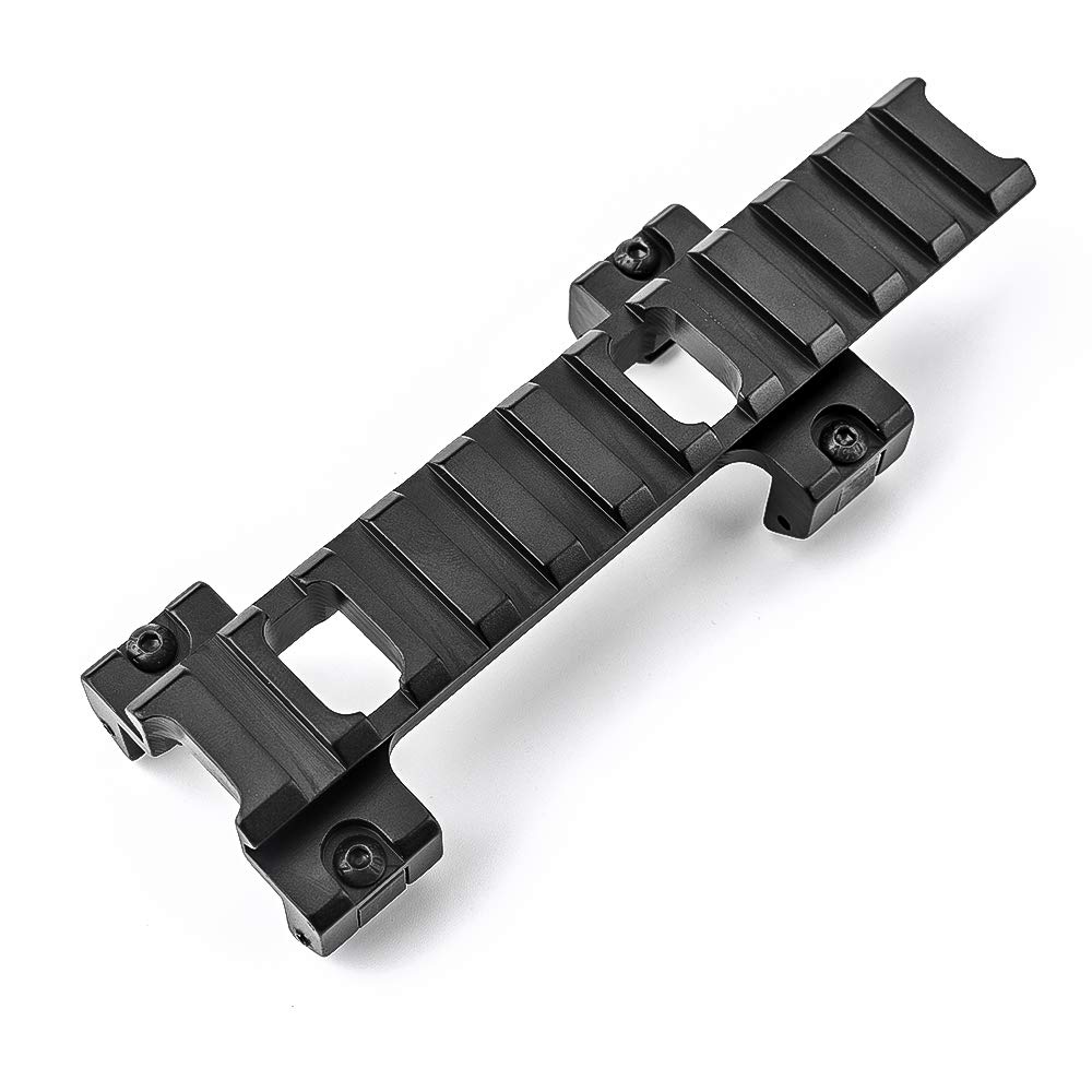 Extension de Montage de Lunette de visée Tactique MP5 G3 Long Rail, Adaptateur de Support de Rail à Profil Bas en Aluminium pour système de Rail Picatinny de 20 mm (Noir)