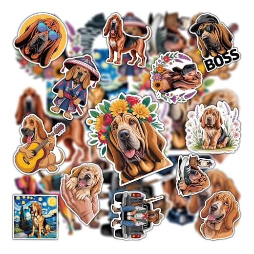 20PCS Bloodhound Stickers – Funny Bloodhound Decals for Dog Lovers, Water Bottles, Laptops, Journals, Gifts for Pet Owners