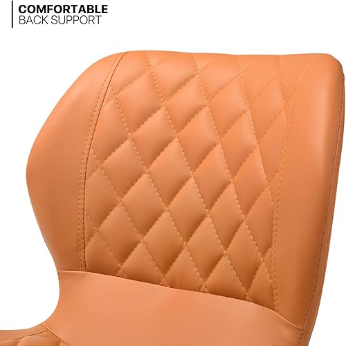 Miniatura 4 de MoNiBloom Moder - Juego de 2 taburetes de bar sin brazos, altura ajustable, de piel sintética, con respaldo de carcasa para el hogar, cocina,