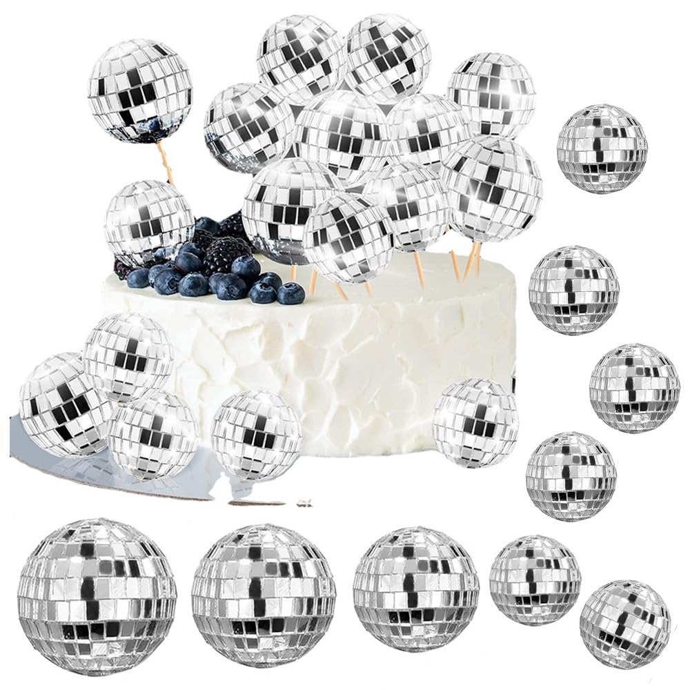 Boule disco à facettes, Wanfoou Lot de 54 boules disco décoratives à suspendre, pour bar, fête en discothèque, accessoires de scène, décorations de maison, cadeaux et fournitures pour fête de Noël (2
