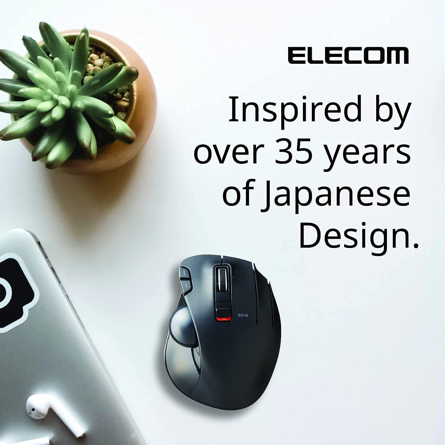 ELECOM 2.4GHz Wireless Thumb-Operated Trackball Mouse Right Handed + Left Handed