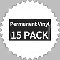 Vista 1 de Vinilo permanente blanco – 15 hojas de vinilo adhesivo blanco brillante de 12 x 11.8 pulgadas, hojas adhesivas permanentes blancas para decoración